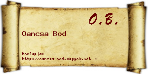 Oancsa Bod névjegykártya